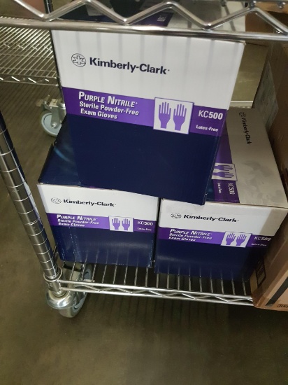 LOT OF KIMBERLY CLARK PURPLE NITIRLE STERILE GLOVES