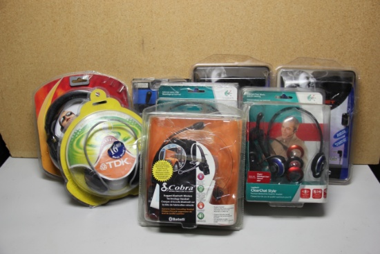 LOT OF HEADPHONES/HEADSETS