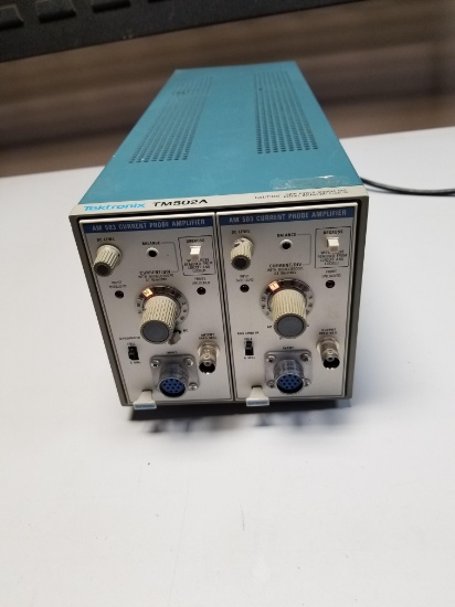 2 TEKTRONIX AM 503 CURRENT PROBE AMPLIFIERS IN TM502A RACK