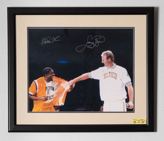 Larry Bird And Magic Johnson Signed Photo