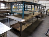 (2) Wood Top Work Tables, (1) 49 Inch X 145 Inch, (1) 48 Inch X 120 Inch