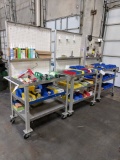 (3) Rolling Material Carts, To Include But Not Limited To: Washers, Various