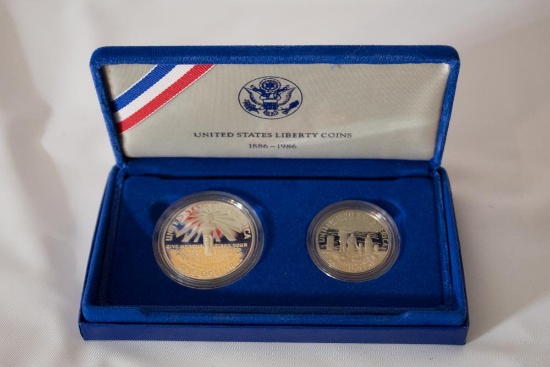 1886-1986 Statue Of Liberty Two-coin Proof Set