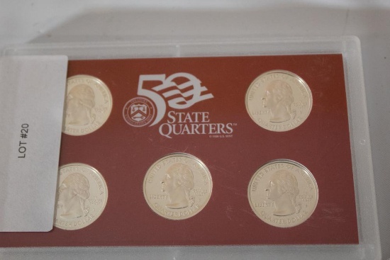 2002 Us Mint 50 States Quarters Silver Proof Set