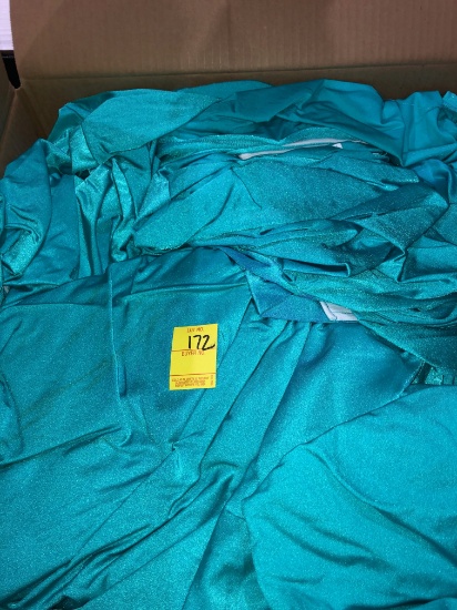 2 BOXES OF 60 TURQUOISE SPANDEX ROUND TABLE COVERS, X $