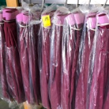 9 MAROON TABLE SKIRTS, X $