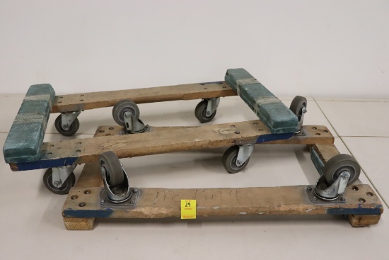 Qty 2 -  4 Wheel Flat Dolly X $