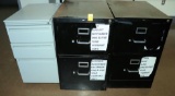 1 Lot of 3, 2 Drawer File Cabinets