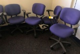 Qty. 6 Purple Rolling Office Chairs, X $