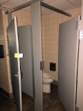 Contents of Women's Restroom, 2 Toilets, 1 Sink, 1 Mirror, Stalls and Dispensers