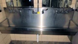 Stainless Steel Sink with 3 Faucets and 2 Mirrors