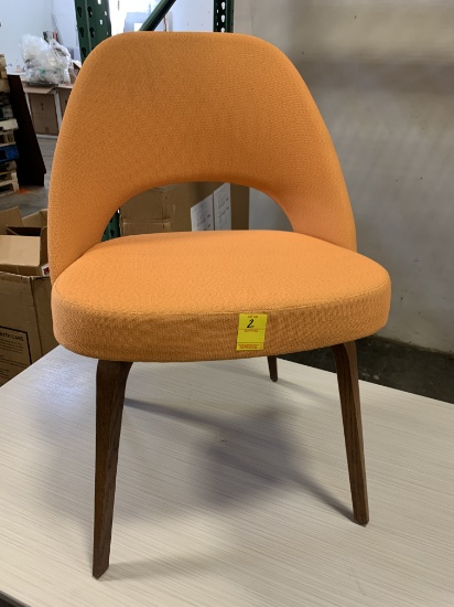 Qty. 2 - Orange Fabric Chairs, X $