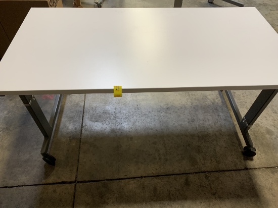 Pixel Flip Top White Table, 30" x 60"