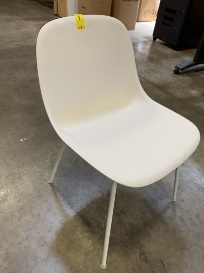 Qty. 5 - White Plastic Chairs, X $