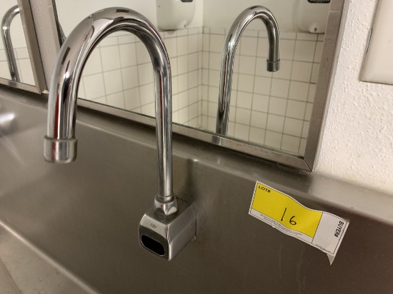 6 FT. STAINLESS STEEL SINK WITH 3 MOTION SENSOR FAUCETS