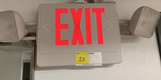 EXIT SIGN WITH EMERGENCY LIGHTS