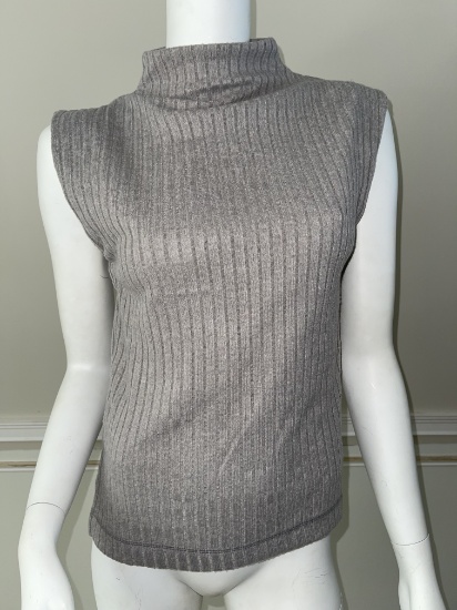 Stratton Ribbed Knit Sleeveless Top, Color: Grey, Size: Large (runs small), Retails: $36.00