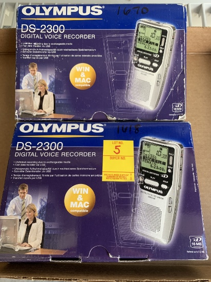 Qty. 2 - Olympus DS-230 Digital Voice Recorders
