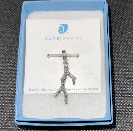 Dune Jewelry Sterling Silver Coral Charm (Made in the USA)