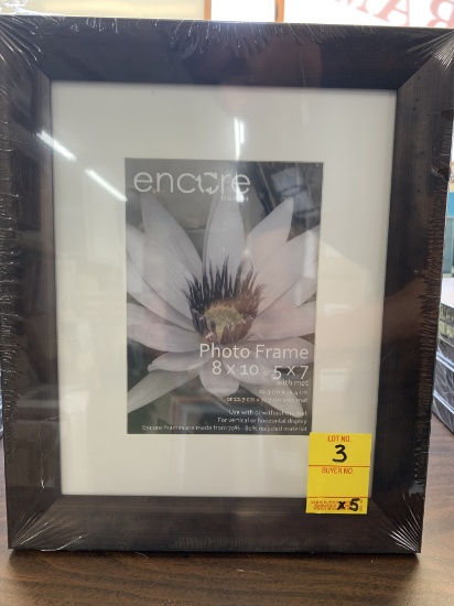 Qty. 5 - Encore Photo Frames (8" x 10") or (5" x 7") with mat, X $