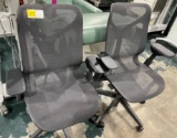 QTY. 2 - HERMAN MILLER MESH CHAIRS W/ ARMS ON WHEELS, X $
