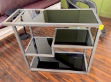 QTY. - 3 WORK STATION TABLES (METAL & GLASS) 40