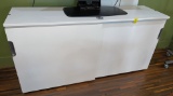 WHITE CONSOLE TABLE WITH STORAGE 5 FT.