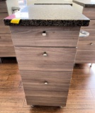 QTY. 3 - SALON STYLING STATIONS WITH GRANITE COUNTER TOPS, X $ ( 35