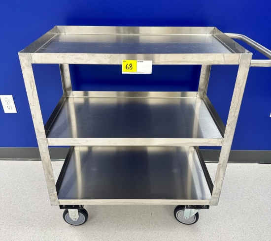 STAINLESS STEEL ROLLING CART (18" W X 30" L X 36" H)