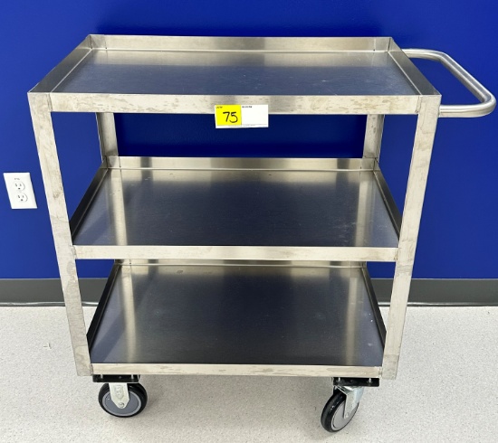 STAINLESS STEEL ROLLING CART (18" W X 30" L X 36" H)