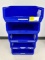 LOT OF 5 PLASTIC STACKABLE BINS