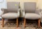 2 UPHOLSTERED ARM CHAIRS, X $