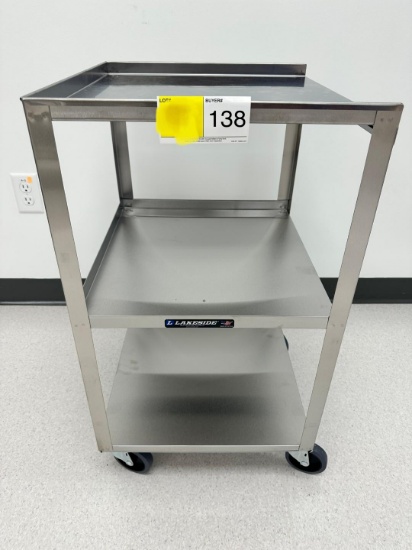 STAINLESS STEEL LAKESIDE ROLLING CART (17"W X 19"L X 30"H)