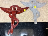 LOT OF 2 CAST ALUMINUM CHIRO CADUCEUS