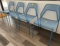 QTY 4 METAL BLUE CHAIRS X $