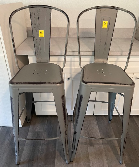 LOT OF 2 COUNTERTOP METAL CHAIRS