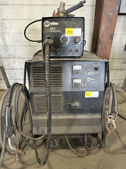 MILLER 22A 24V WIRE FEEDER & MILLER CP-302 CV/DC POWER SOURCE WELDER