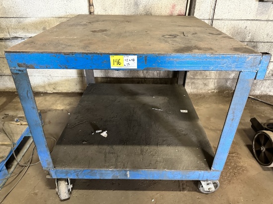 WORK TABLE ON WHEELS (42" X 48" X 35 HEIGHT)