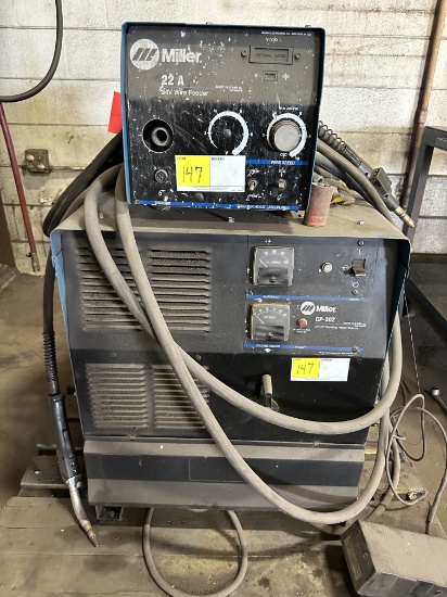 MILLER 22A 24V WIRE FEEDER & MILLER CP-302 CV/DC POWER SOURCE WELDER
