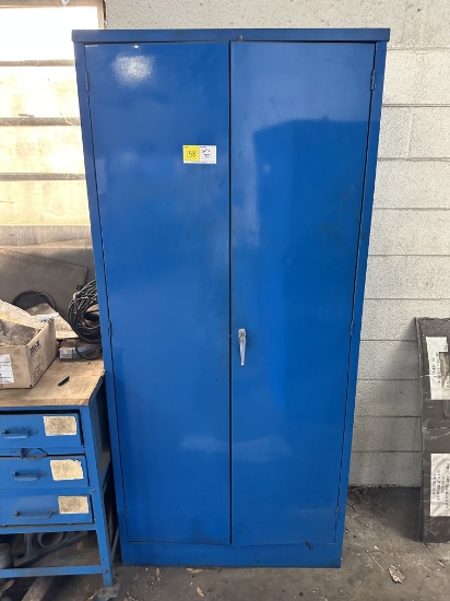 METAL CABINET (36"W  X  72"H) WITH ASORTED CONTENTS