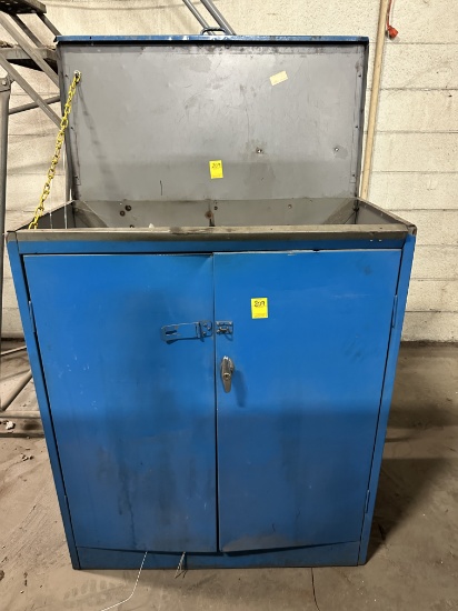 METAL CABINET WITH CONTENTS
