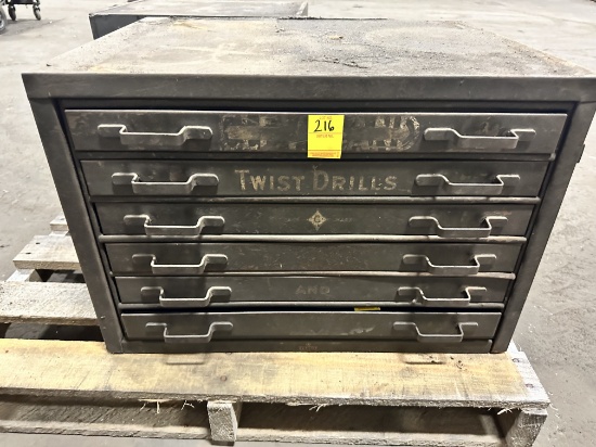 TOOL BOX WITH DRILL BITS AND TAPS