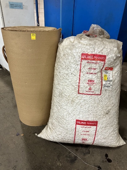 LOT OF ULINE PEANUTS AND CARDBOARD ROLL