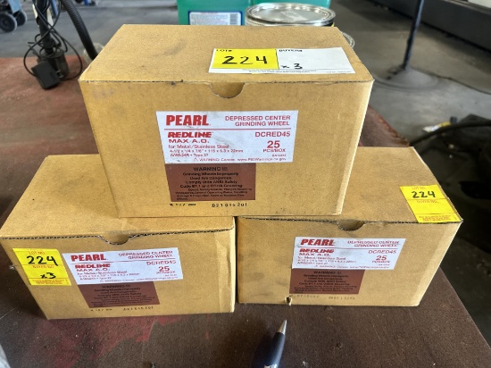 LOT OF 3 CASES OF 4 1/2" PEARL DEPRESSED CENTER GRINDING WHEEL (25 PCS/BOX)