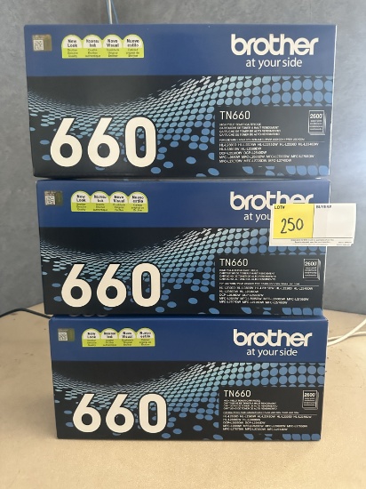 LOT OF 3 BROTHER 660 TONER CARTRIGDES