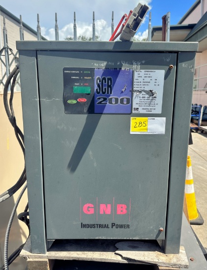 GNB INDUSTRIAL POWER SCR 200 BATTERY CHARGER, MODEL SCR20018600S1H, SN#07D6211E