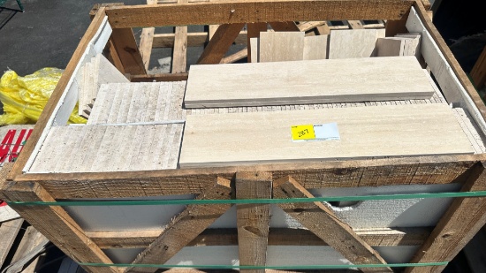PALLET OF 179 SQ' BEIGE TRAVERTINE VEINCUT TILES
