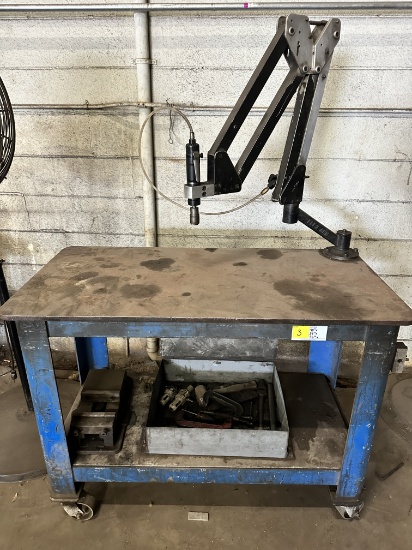 METAL WORK BENCH WITH ACCESSORIES (24" W X 48" L  X 36" H)