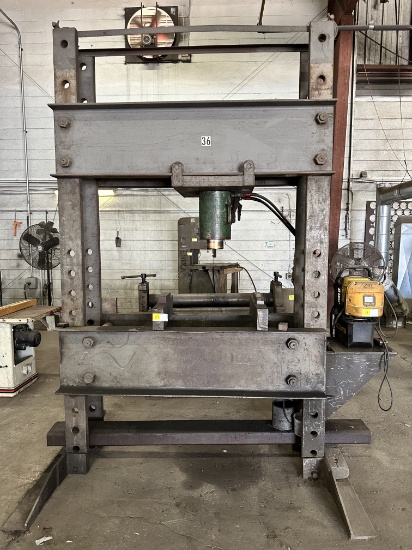 HYDRAULIC SHOP PRESS & ENERPAC (MODEL ZE3408SB) HYDRAULIC PUMP