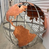 CUSTOM GIANT METAL GLOBE 4 FT. WEIGHT APPROX. 150 LBS.